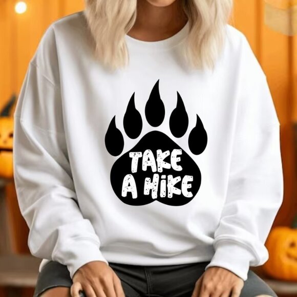 Take a Hike NEW white crewneck sweatshirt - Picture 1 of 1